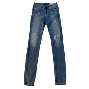 Ag Adriano Goldschmied Kids Girls Youth size 16 Skinny Distressed Jeans Mid Rise